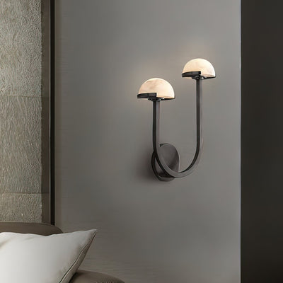 Mushroom Alabaster Wall Light – Elegant Natural Stone Design with Warm LED Glow