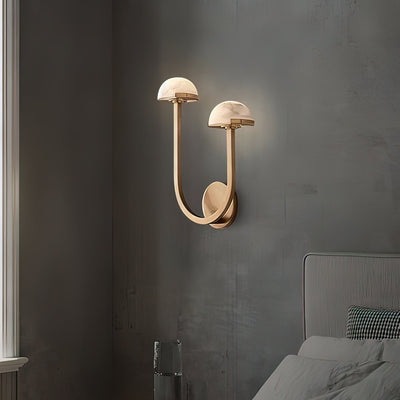 Mushroom Alabaster Wall Light – Elegant Natural Stone Design with Warm LED Glow
