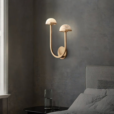 Mushroom Alabaster Wall Light – Elegant Natural Stone Design with Warm LED Glow