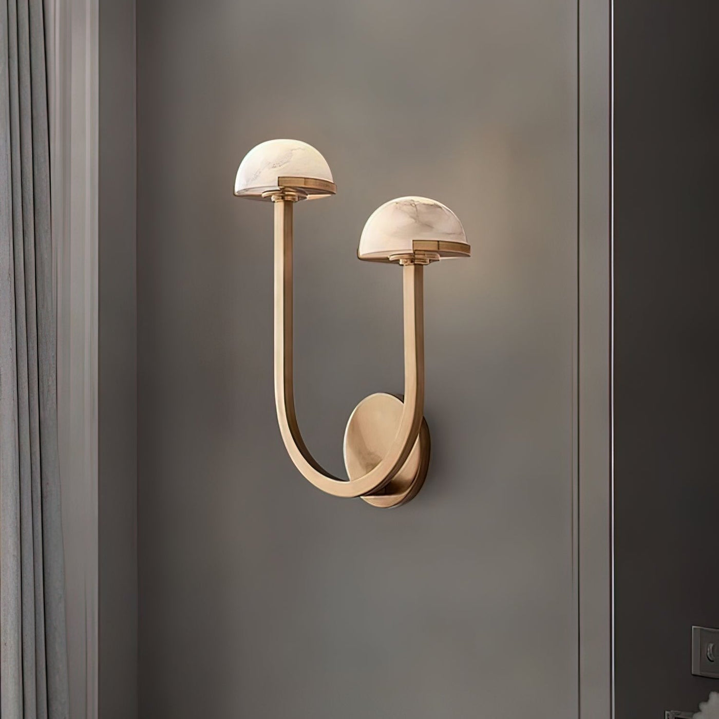 Mushroom Alabaster Wall Light – Elegant Natural Stone Design with Warm LED Glow