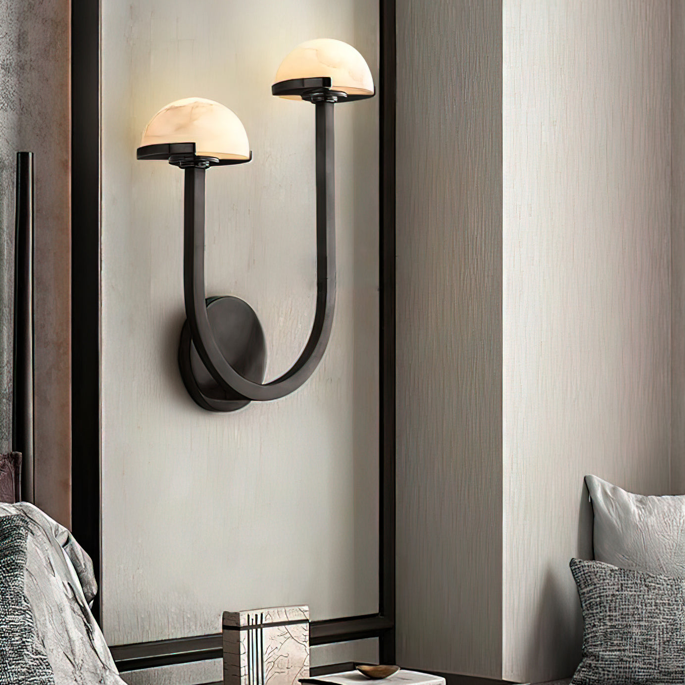Mushroom Alabaster Wall Light – Elegant Natural Stone Design with Warm LED Glow