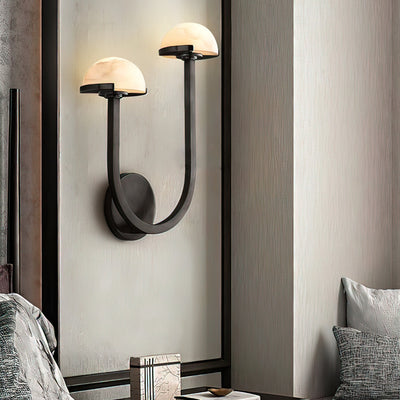 Mushroom Alabaster Wall Light – Elegant Natural Stone Design with Warm LED Glow
