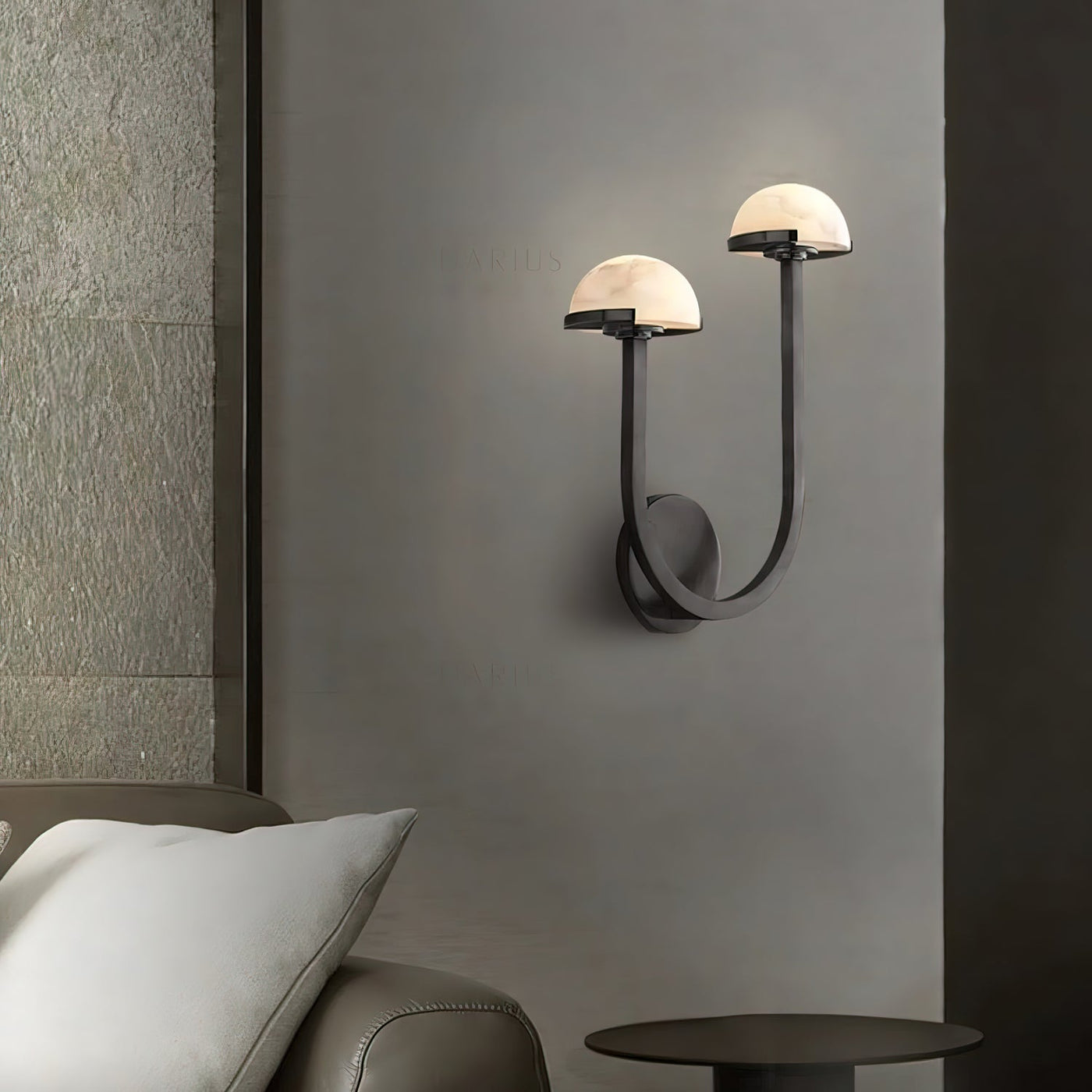 Mushroom Alabaster Wall Light – Elegant Natural Stone Design with Warm LED Glow