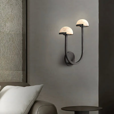 Mushroom Alabaster Wall Light – Elegant Natural Stone Design with Warm LED Glow