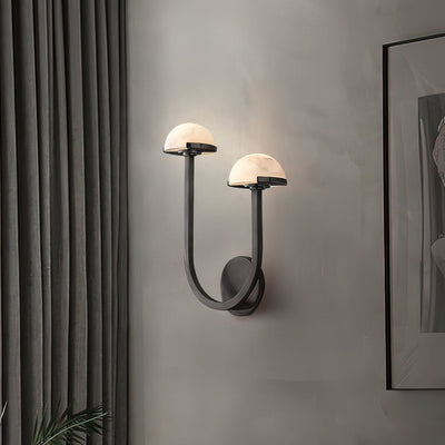 Mushroom Alabaster Wall Light – Elegant Natural Stone Design with Warm LED Glow