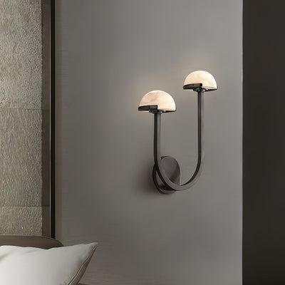 Mushroom Alabaster Wall Light – Elegant Natural Stone Design with Warm LED Glow