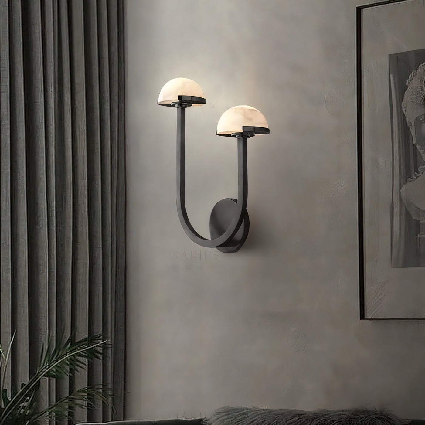 Mushroom Alabaster Wall Light – Elegant Natural Stone Design with Warm LED Glow