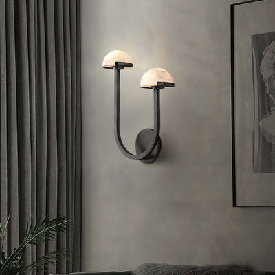 Mushroom Alabaster Wall Light – Elegant Natural Stone Design with Warm LED Glow