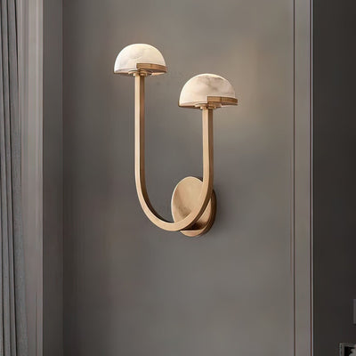 Mushroom Alabaster Wall Light – Elegant Natural Stone Design with Warm LED Glow