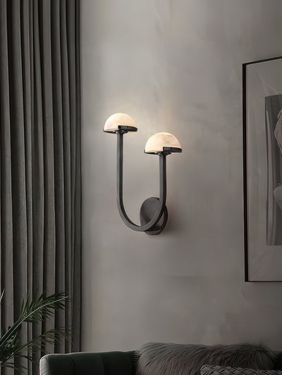 Mushroom Alabaster Wall Light – Elegant Natural Stone Design with Warm LED Glow