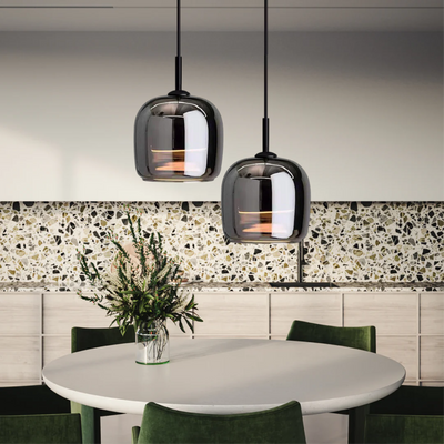 Nordic Black Glass Pendant Light – Sleek & Luxurious LED Chandelier