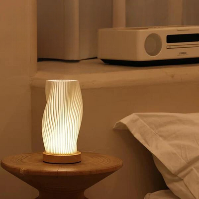 Serene Wavecrest Lamp – Modern Elegance with Adjustable Dimming & USB Power