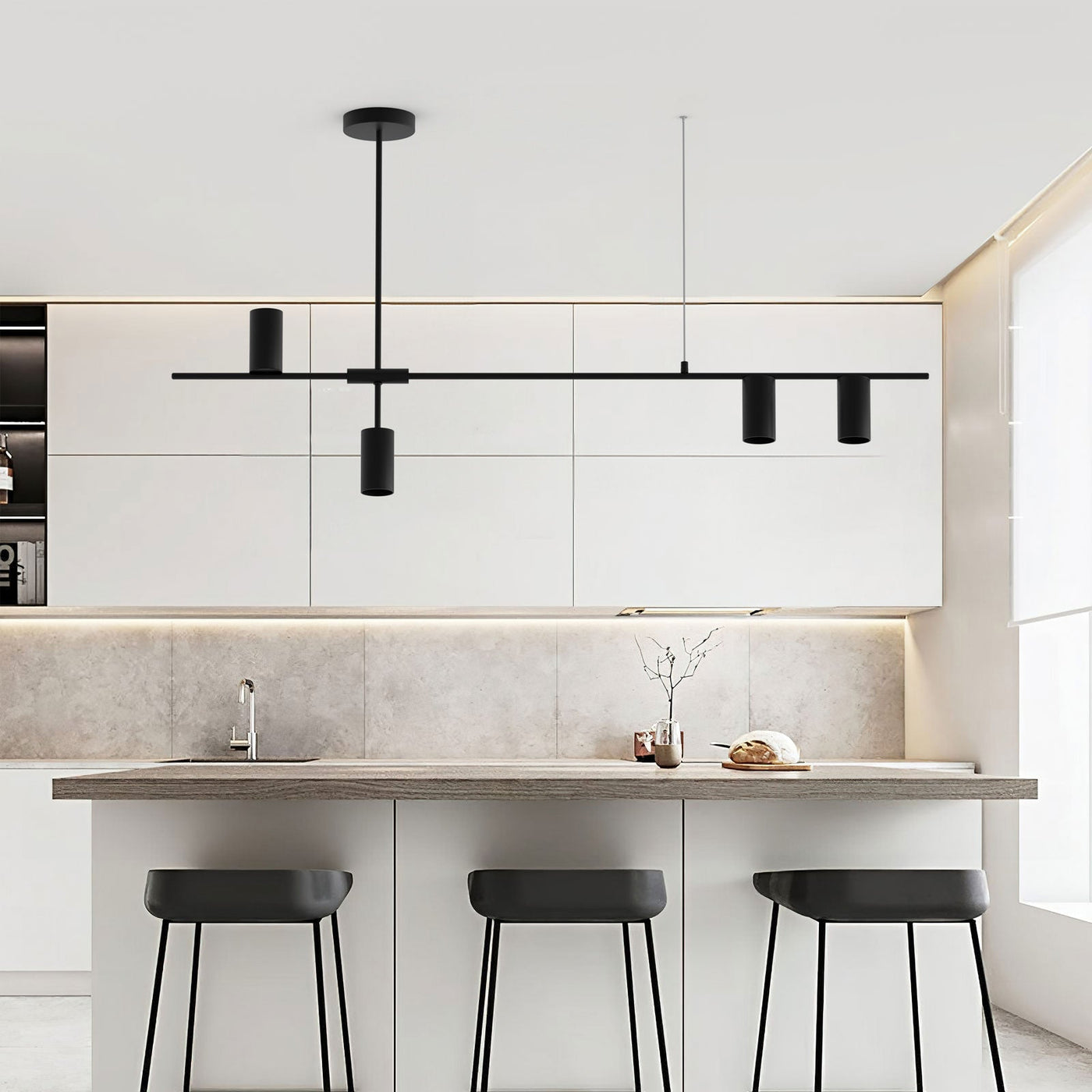 Nordic Minimalist Black Chandelier – Sleek & Modern Lighting for Elegant Interiors