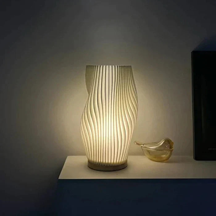 Serene Wavecrest Lamp – Modern Elegance with Adjustable Dimming & USB Power