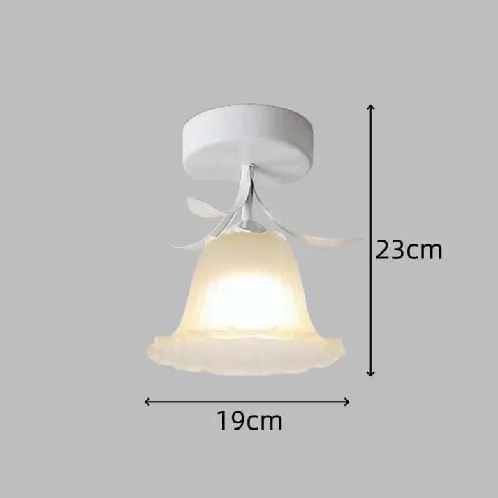 French Tiffany Mini Flower Ceiling Light – Vintage Stained Glass Flush Mount (E27)