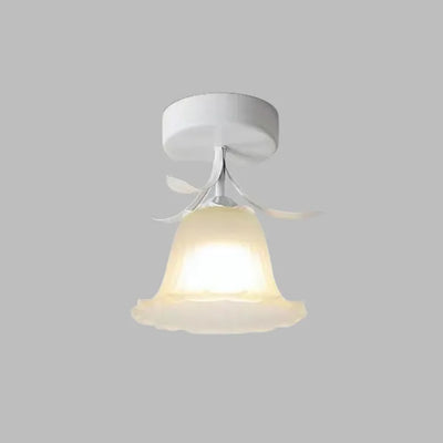 French Tiffany Mini Flower Ceiling Light – Vintage Stained Glass Flush Mount (E27)