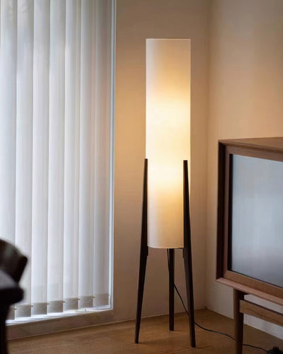Walnut Floor Lamp – Nordic Elegance with Warm Ambient Lighting