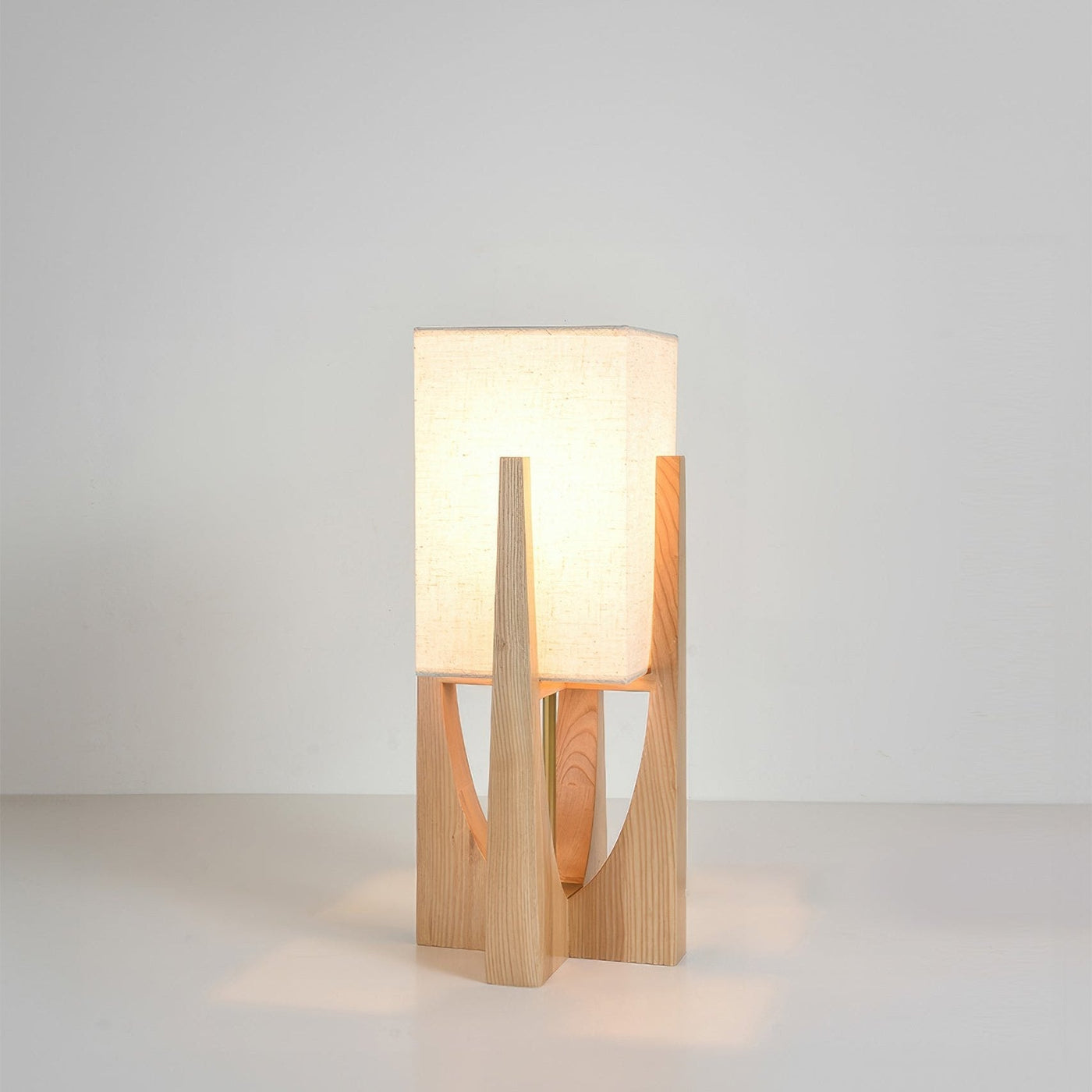 Japanese Walnut Wood Floor Lamp – Minimalist LED Lighting with Three-Colour Dimming