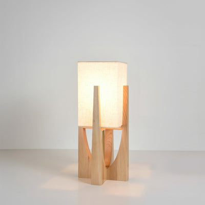 Japanese Walnut Wood Floor Lamp – Minimalist LED Lighting with Three-Colour Dimming