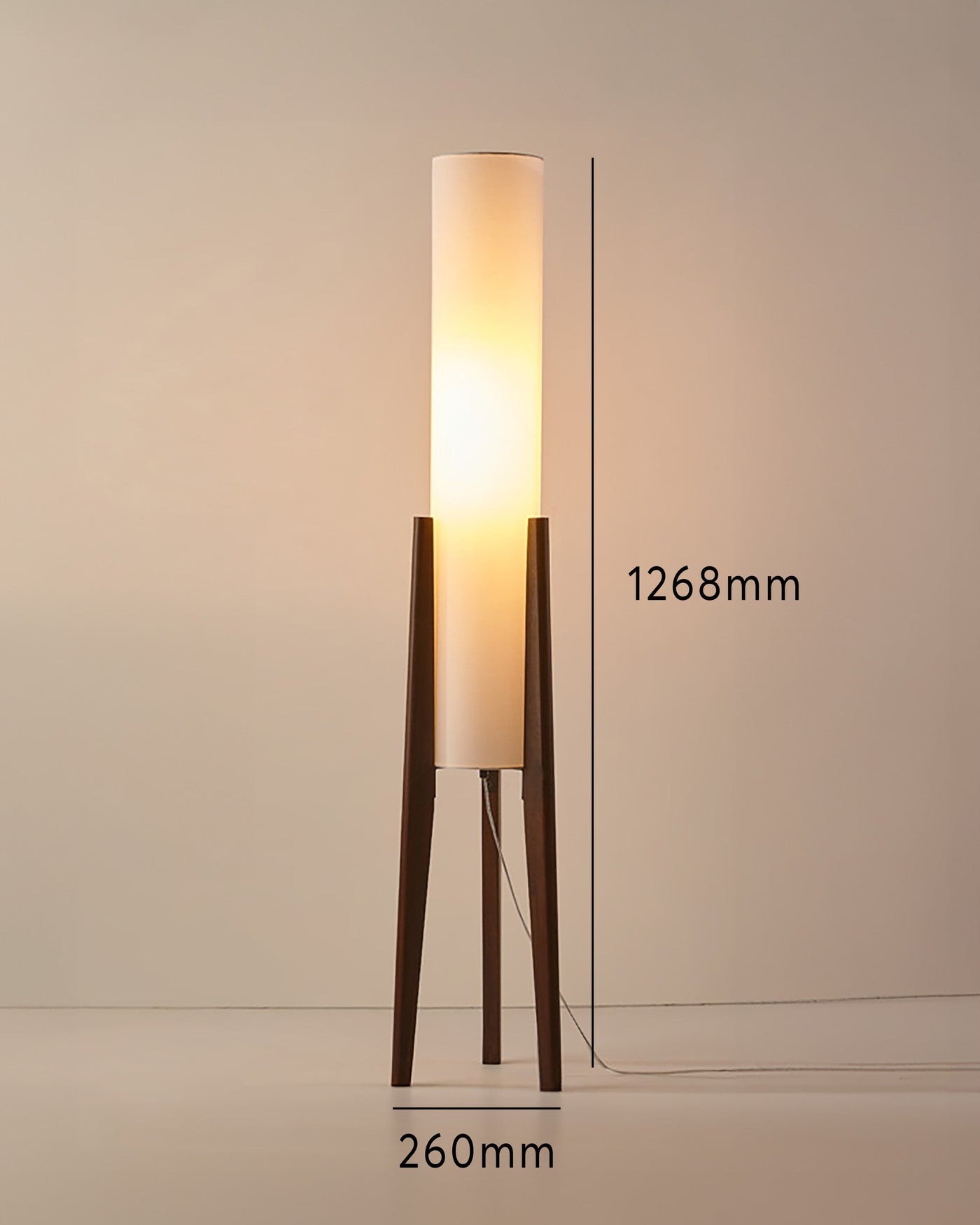 Walnut Floor Lamp – Nordic Elegance with Warm Ambient Lighting
