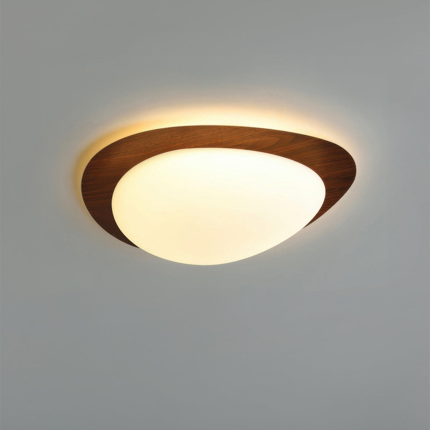 Scandinavian Pebble Wood Grain Ceiling Light – Natural Elegance with Soft LED Glow