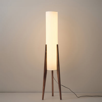 Walnut Floor Lamp – Nordic Elegance with Warm Ambient Lighting