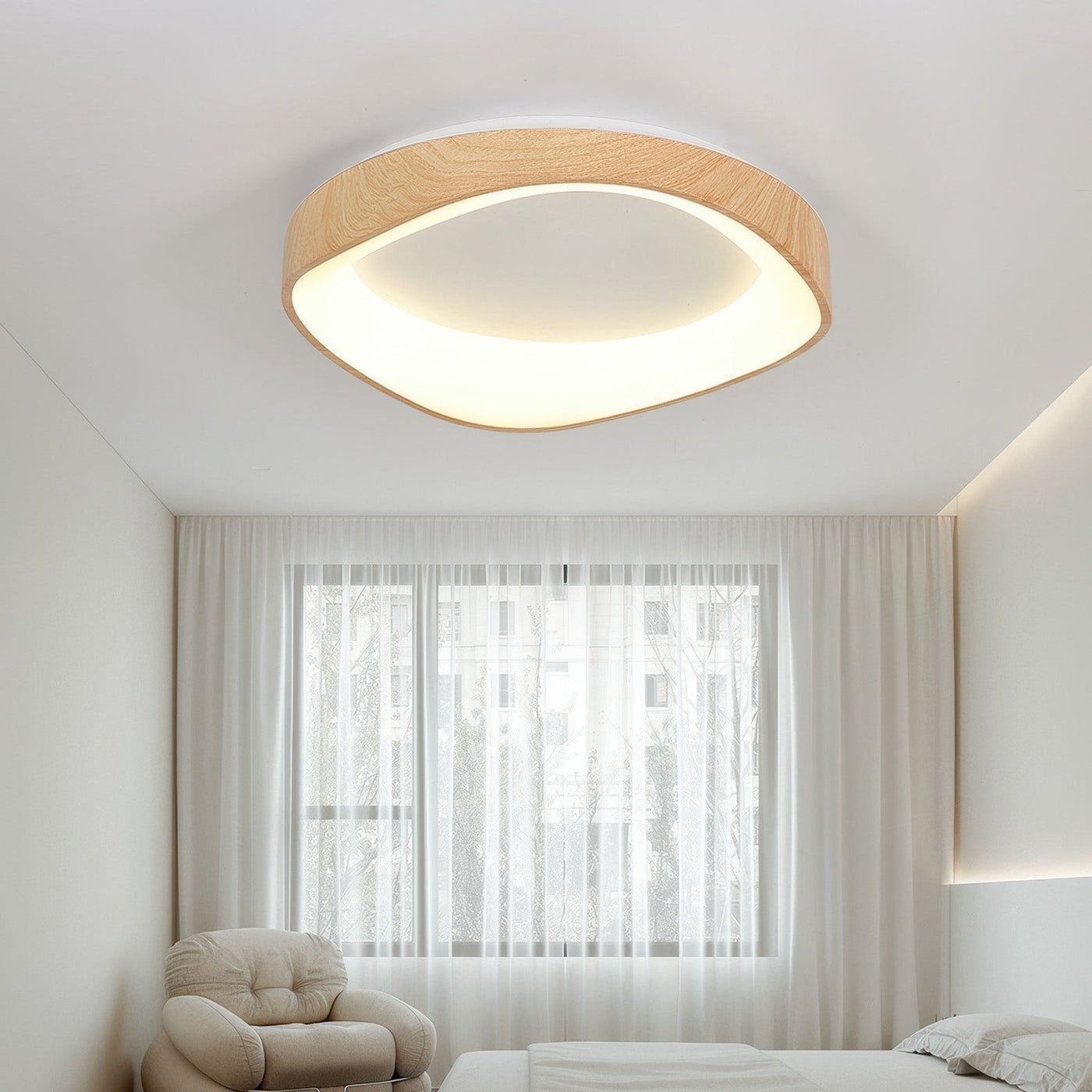 Nordic Wood Grain Ceiling Light – Elegant & Energy-Efficient LED Illumination