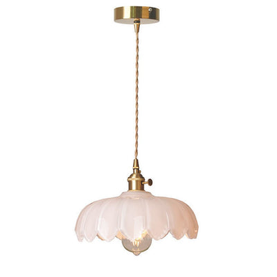 High-Transparency Glass & Copper Pendant Light – Elegant, Romantic Illumination