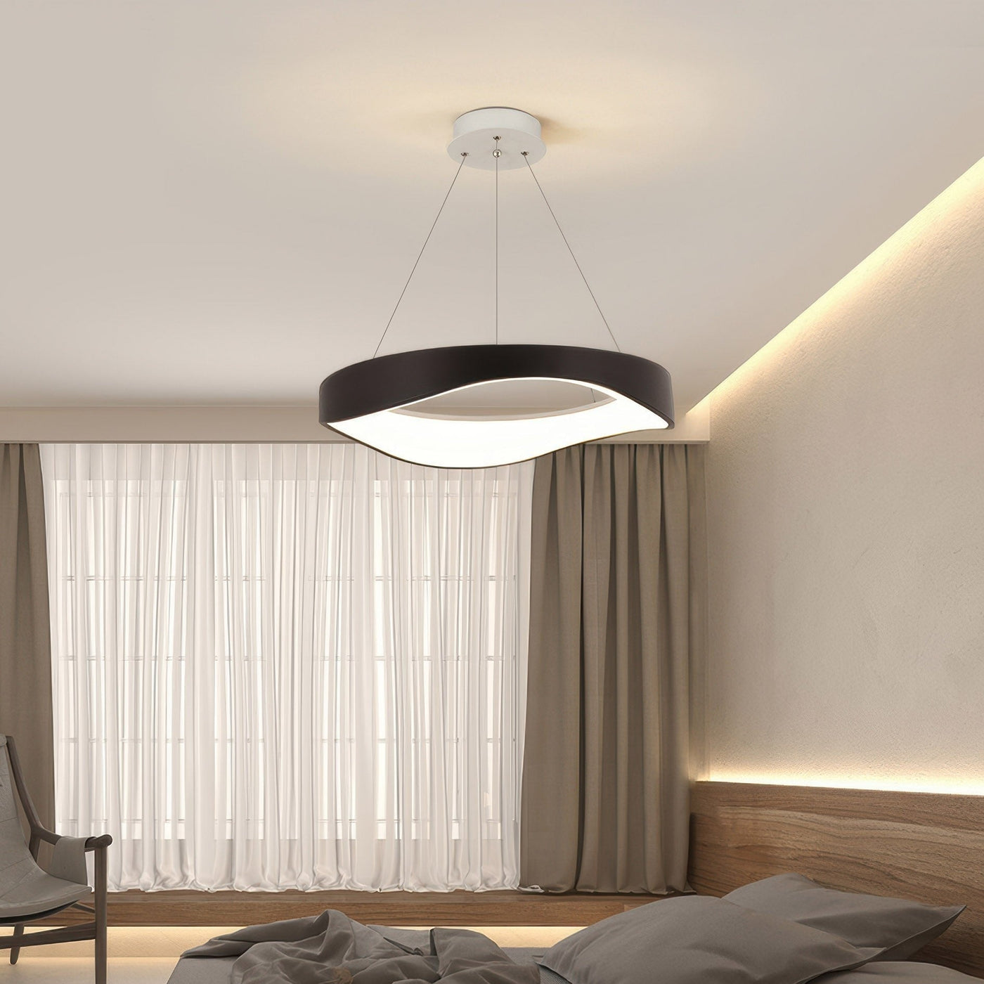 Modern Round LED Pendant Light – Sleek & Adjustable for Stylish Interiors