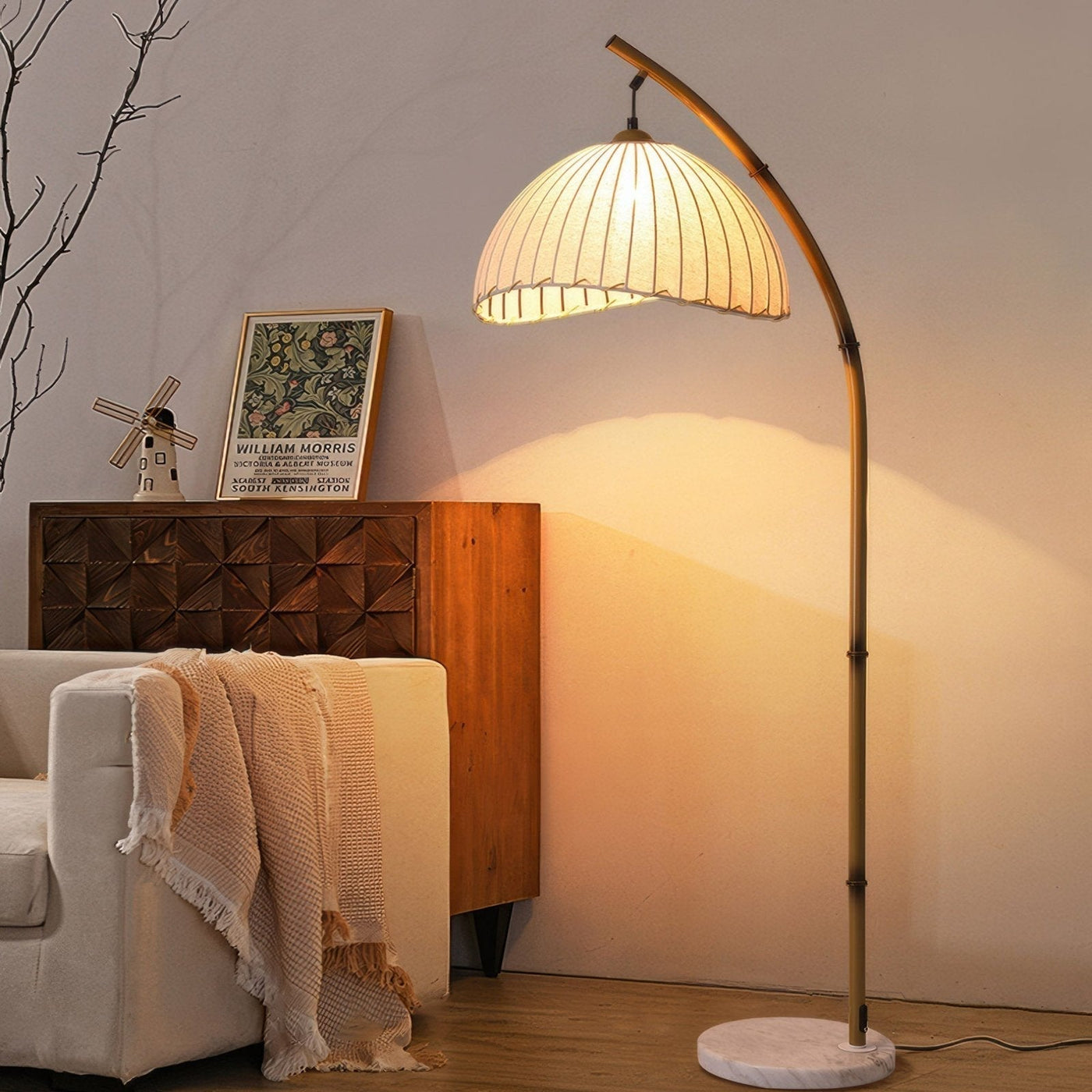 Cultural Zen Bamboo Floor Lamp – Elegant & Tranquil Lighting for a Serene Atmosphere