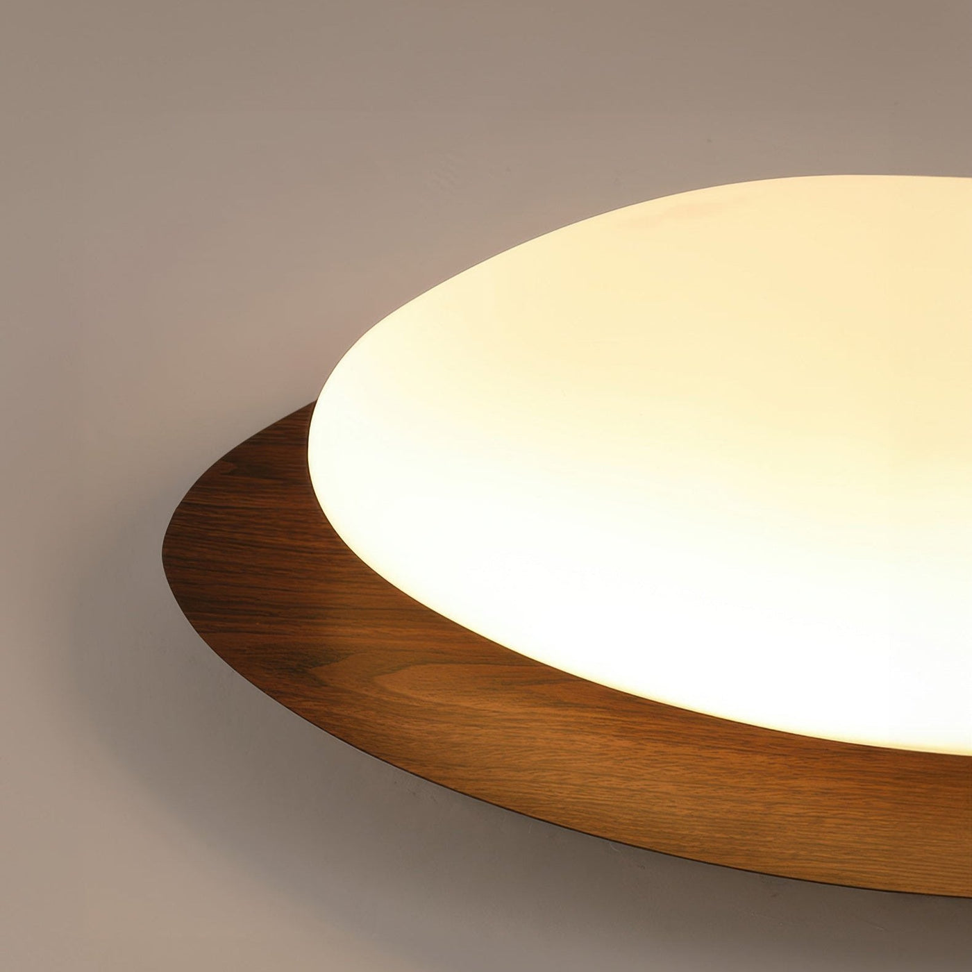 Scandinavian Pebble Wood Grain Ceiling Light – Natural Elegance with Soft LED Glow