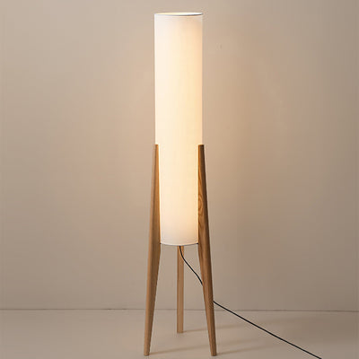 Walnut Floor Lamp – Nordic Elegance with Warm Ambient Lighting