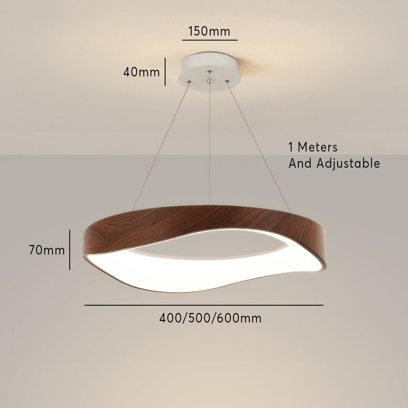 Modern Round LED Pendant Light – Sleek & Adjustable for Stylish Interiors