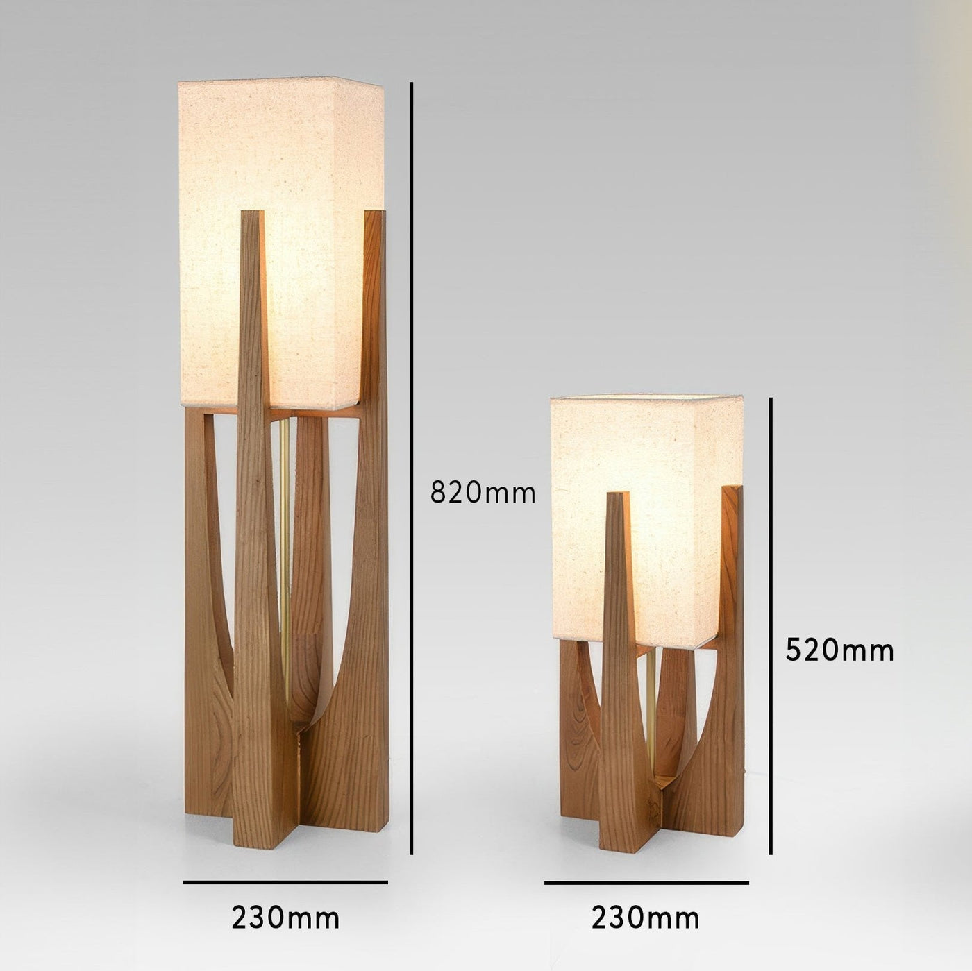 Japanese Walnut Wood Floor Lamp – Minimalist LED Lighting with Three-Colour Dimming