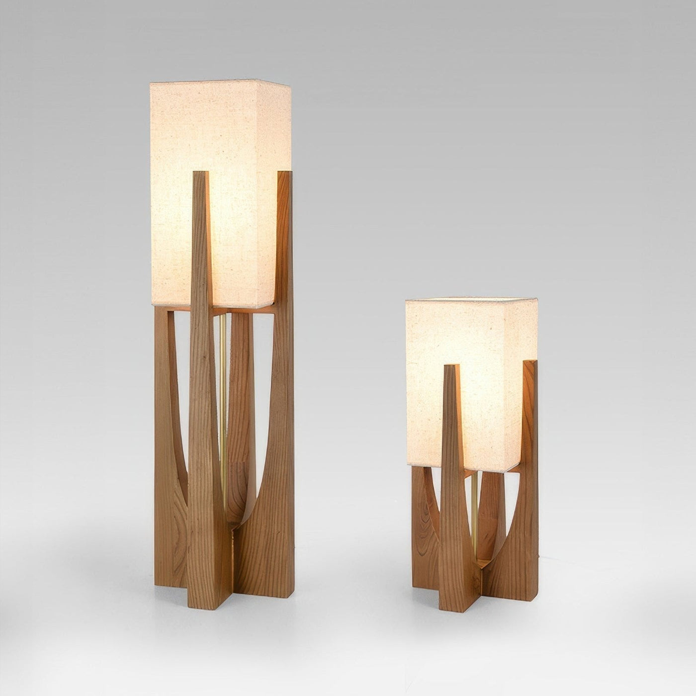 Japanese Walnut Wood Floor Lamp – Minimalist LED Lighting with Three-Colour Dimming