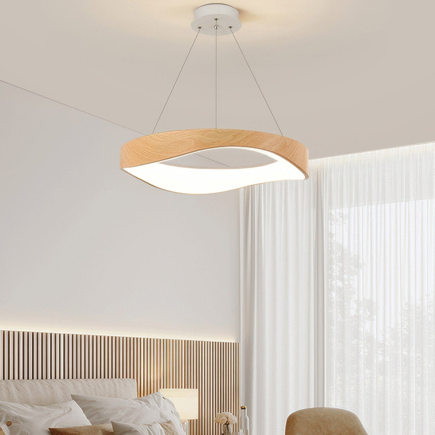 Modern Round LED Pendant Light – Sleek & Adjustable for Stylish Interiors