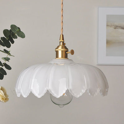 High-Transparency Glass & Copper Pendant Light – Elegant, Romantic Illumination