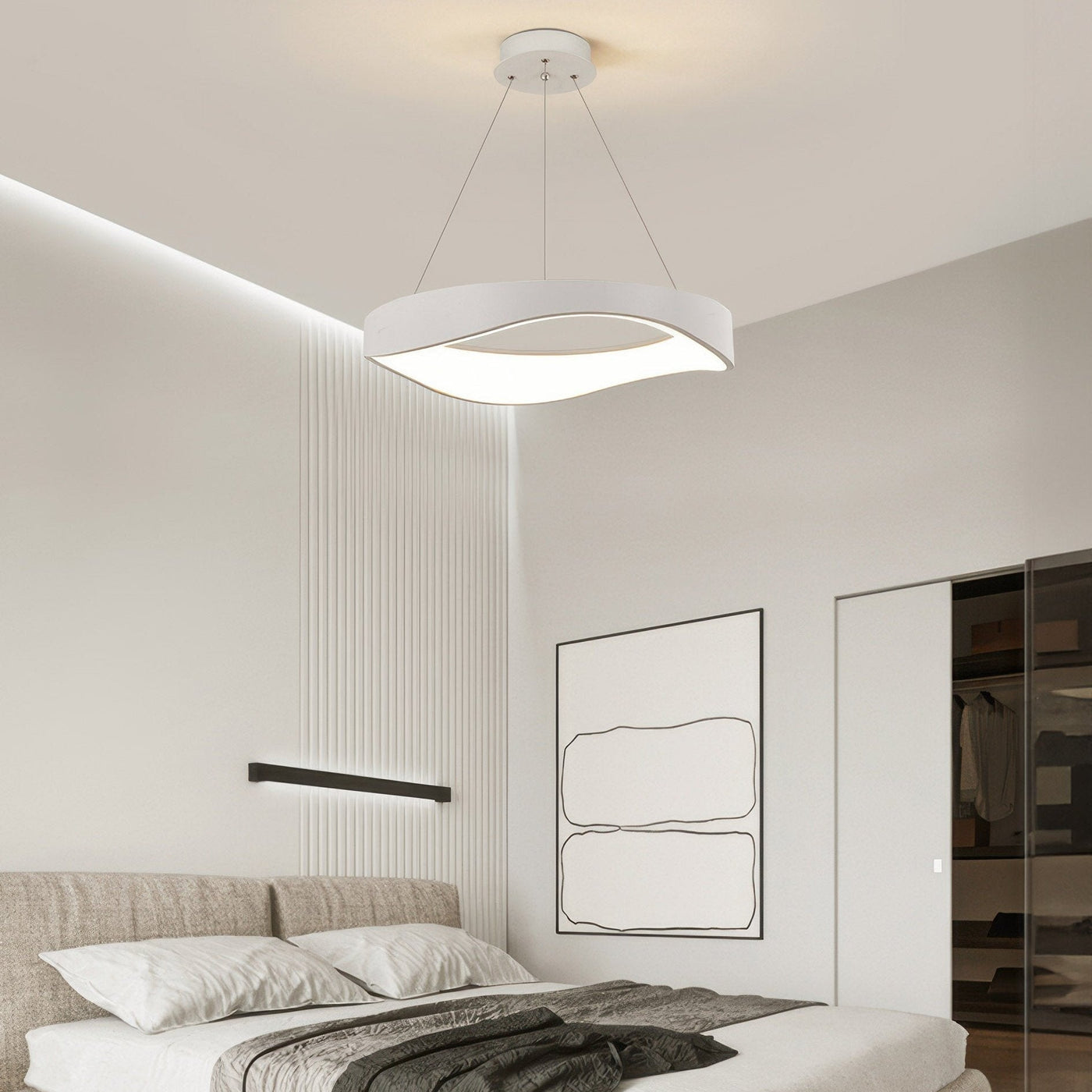 Modern Round LED Pendant Light – Sleek & Adjustable for Stylish Interiors