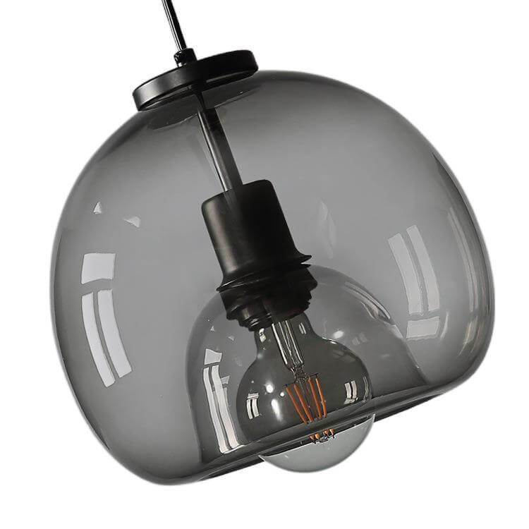 Hand-Blown Smoke Grey Glass Pendant Light – Elegant Modern Ceiling Lamp