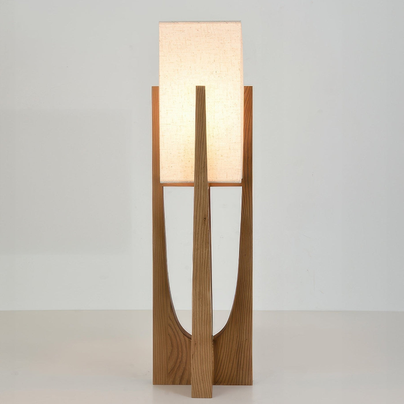 Japanese Walnut Wood Floor Lamp – Minimalist LED Lighting with Three-Colour Dimming