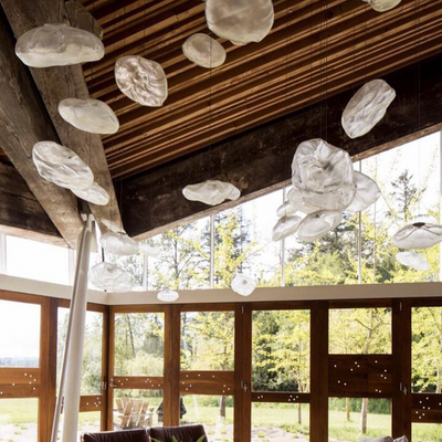 Minimalist Blown Glass Bubble Pendant Light – Elegant Handcrafted Design