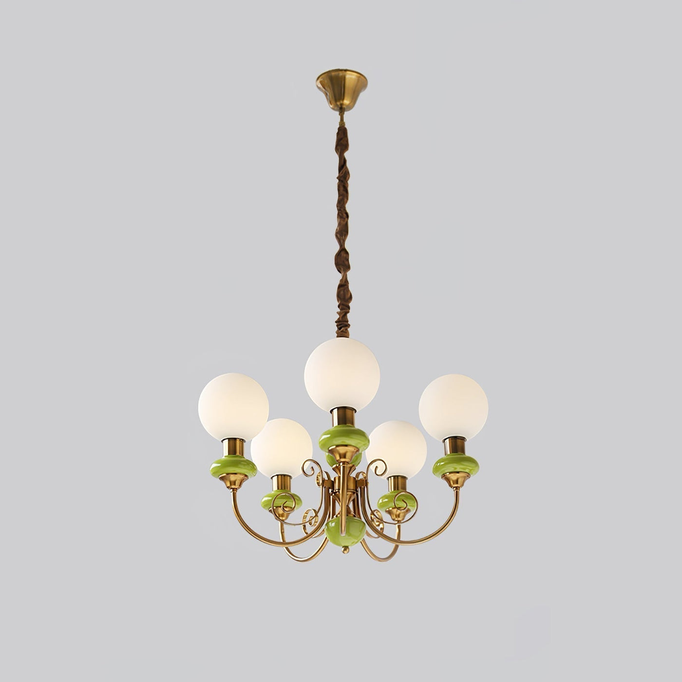 Onyx Chandelier – Elegant Green Glass Lighting for a Sophisticated Ambience