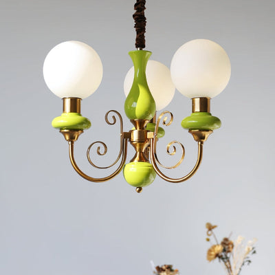 Onyx Chandelier – Elegant Green Glass Lighting for a Sophisticated Ambience