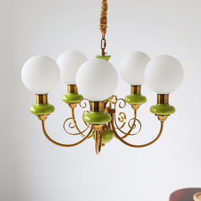 Onyx Chandelier – Elegant Green Glass Lighting for a Sophisticated Ambience