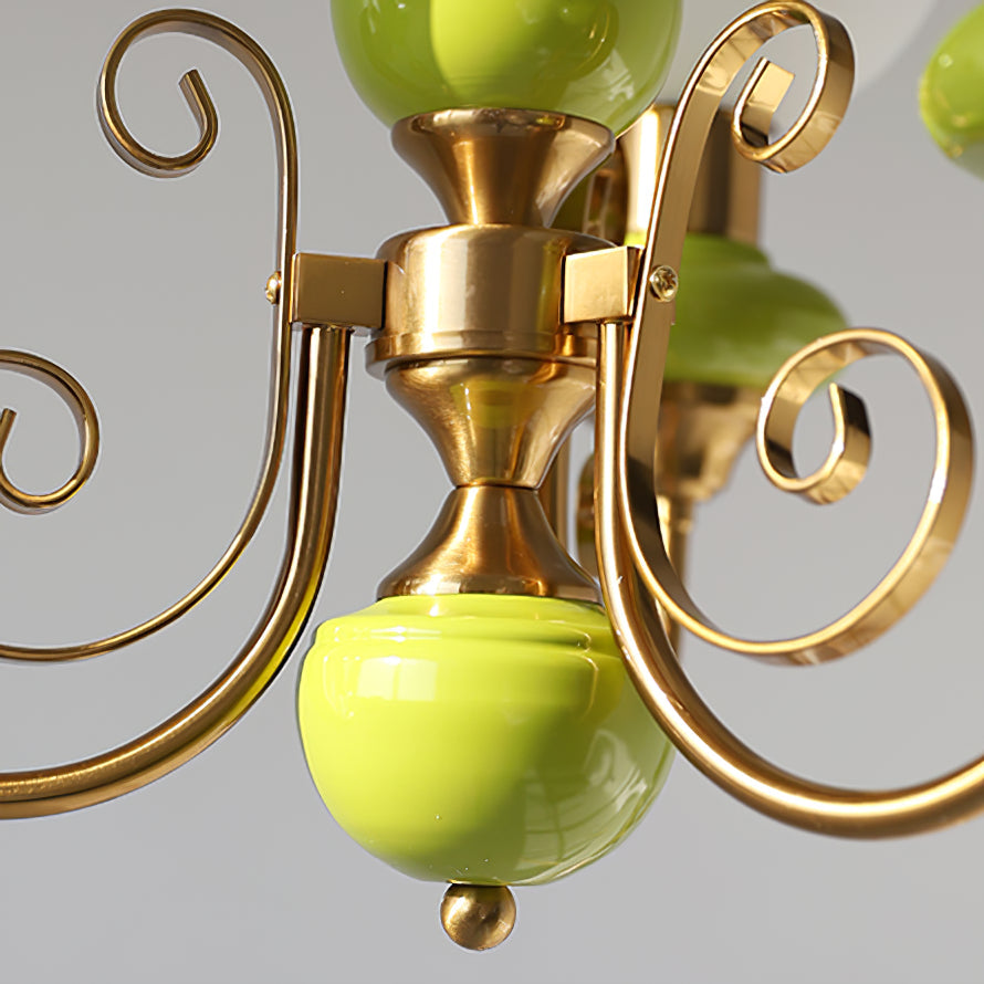 Onyx Chandelier – Elegant Green Glass Lighting for a Sophisticated Ambience