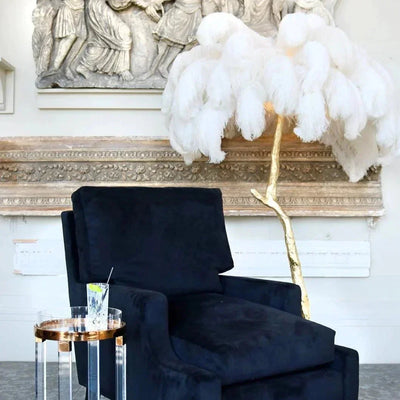 Ostrich Feather Floor Lamp – Luxurious Statement Lighting for Elegant Interiors