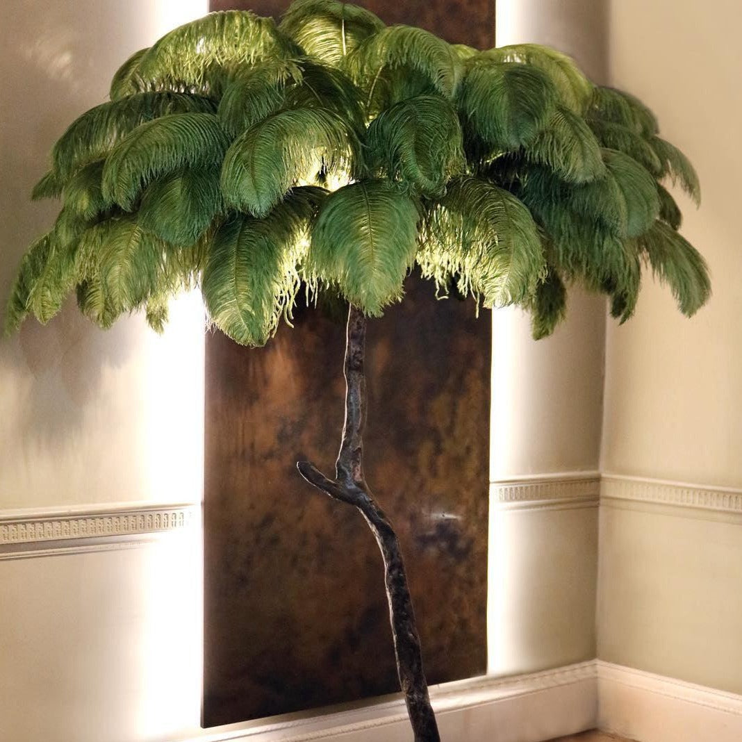 Ostrich Feather Floor Lamp – Luxurious Statement Lighting for Elegant Interiors