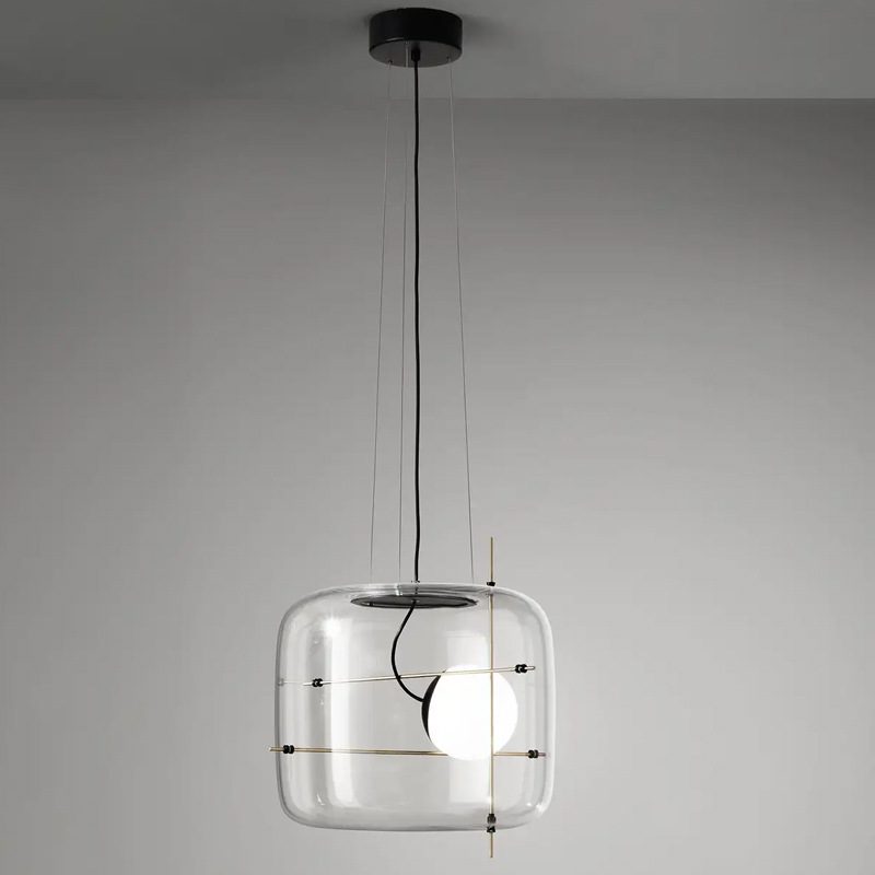 Plot Glass Pendant Light – Soft Diffused Glow with Modern Ventilated Design