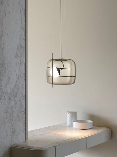 Plot Glass Pendant Light – Soft Diffused Glow with Modern Ventilated Design