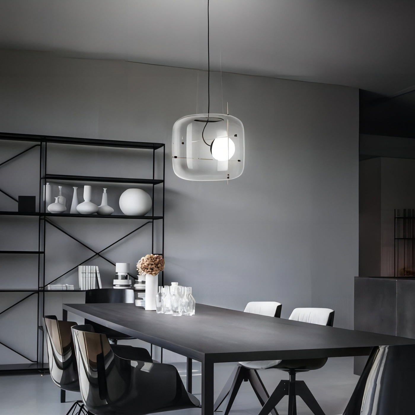 Plot Glass Pendant Light – Soft Diffused Glow with Modern Ventilated Design